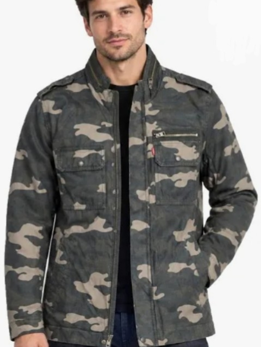 Men's Camouflage LEVI'S Field Jacket - Gray Camo NWT
